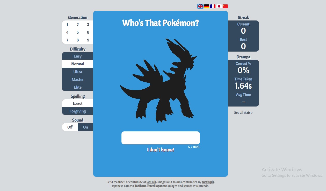Who's That Pokémon screenshot
